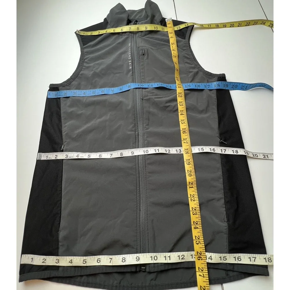 Second Skin Vest Jacket S Gray and Black Athletic Lightweight